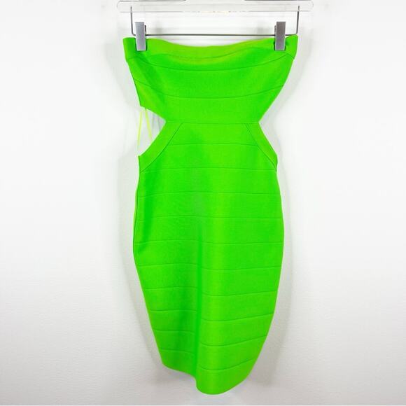 NWT Susana Monaco Bandage Tube Strapless Mini Dress XS Green Zing - Picture 2 of 8